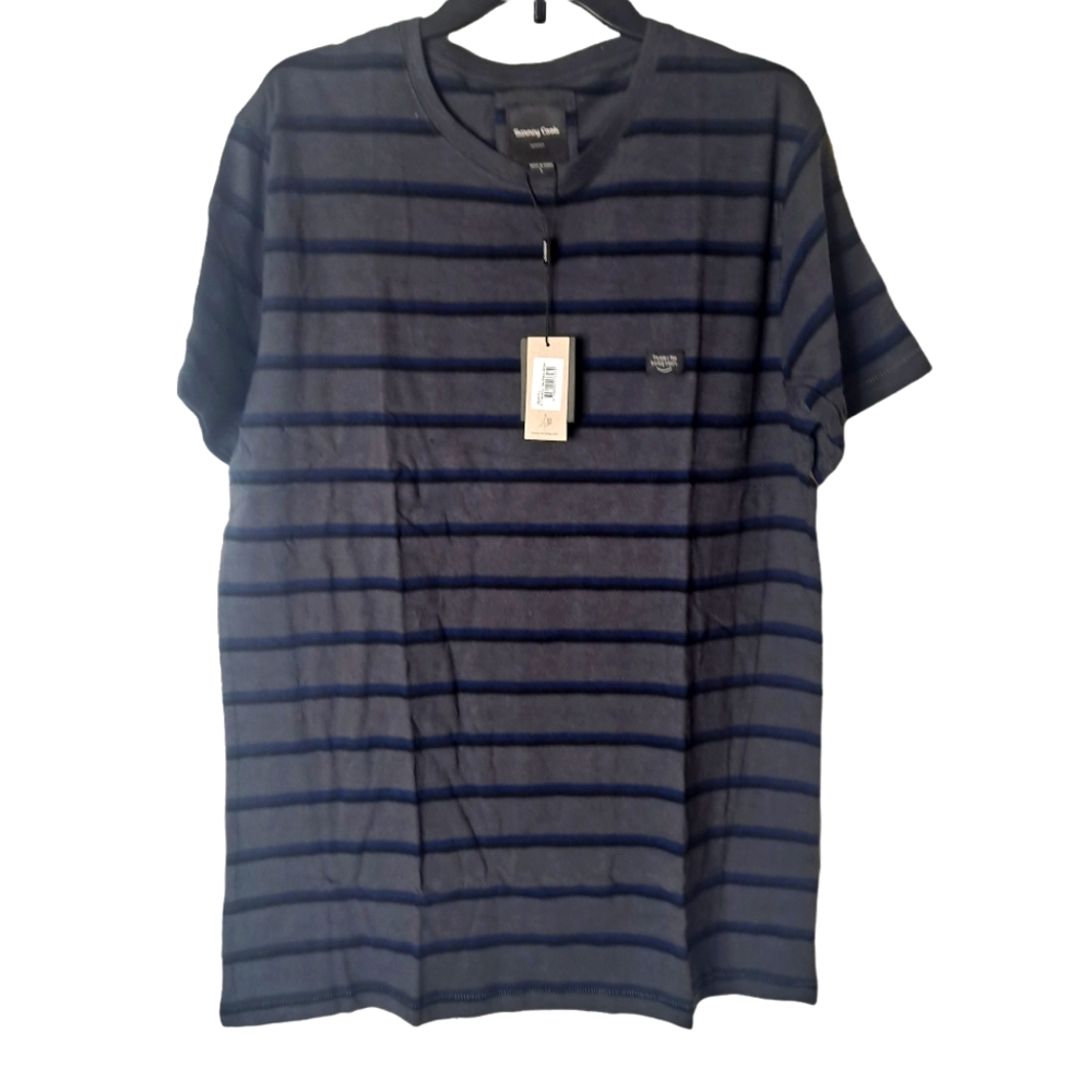 NWT Barney Cools Gray Striped T-shirt Size Large